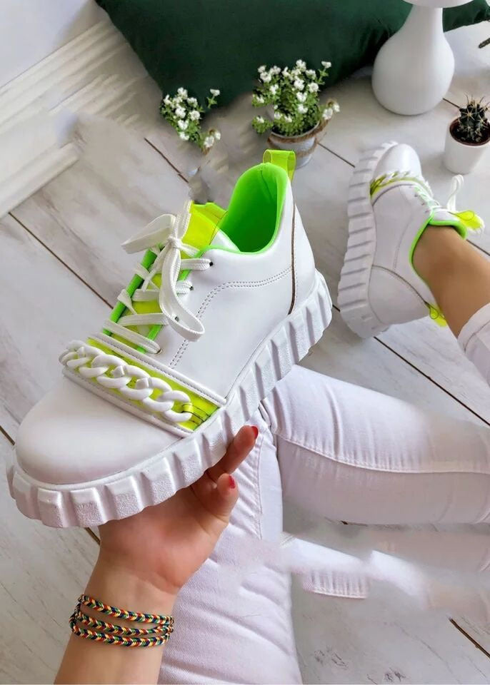 Chaussures décontractées à lacets en toile pour femmes