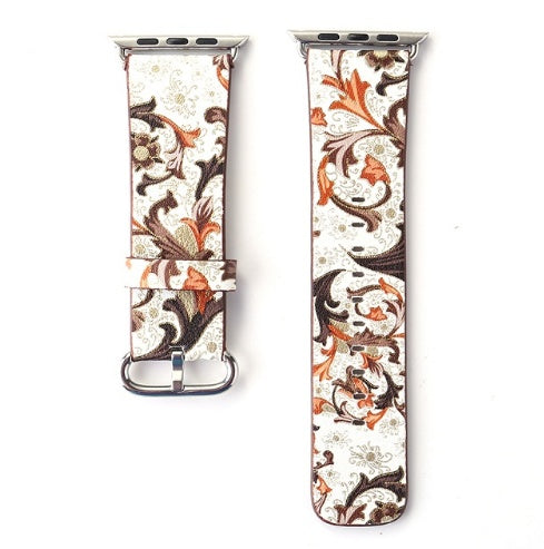 Bracelets de montres en cuir à motif floral