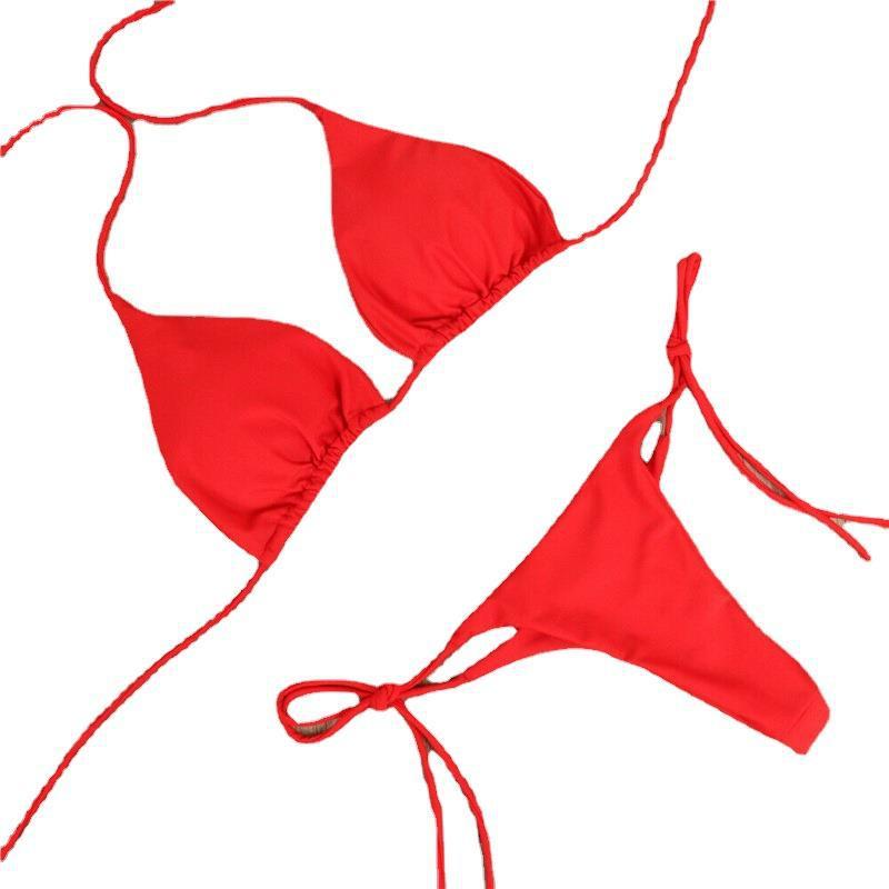 Halter Cou Cravate Bikini Dames Split Cravate Maillot de Bain