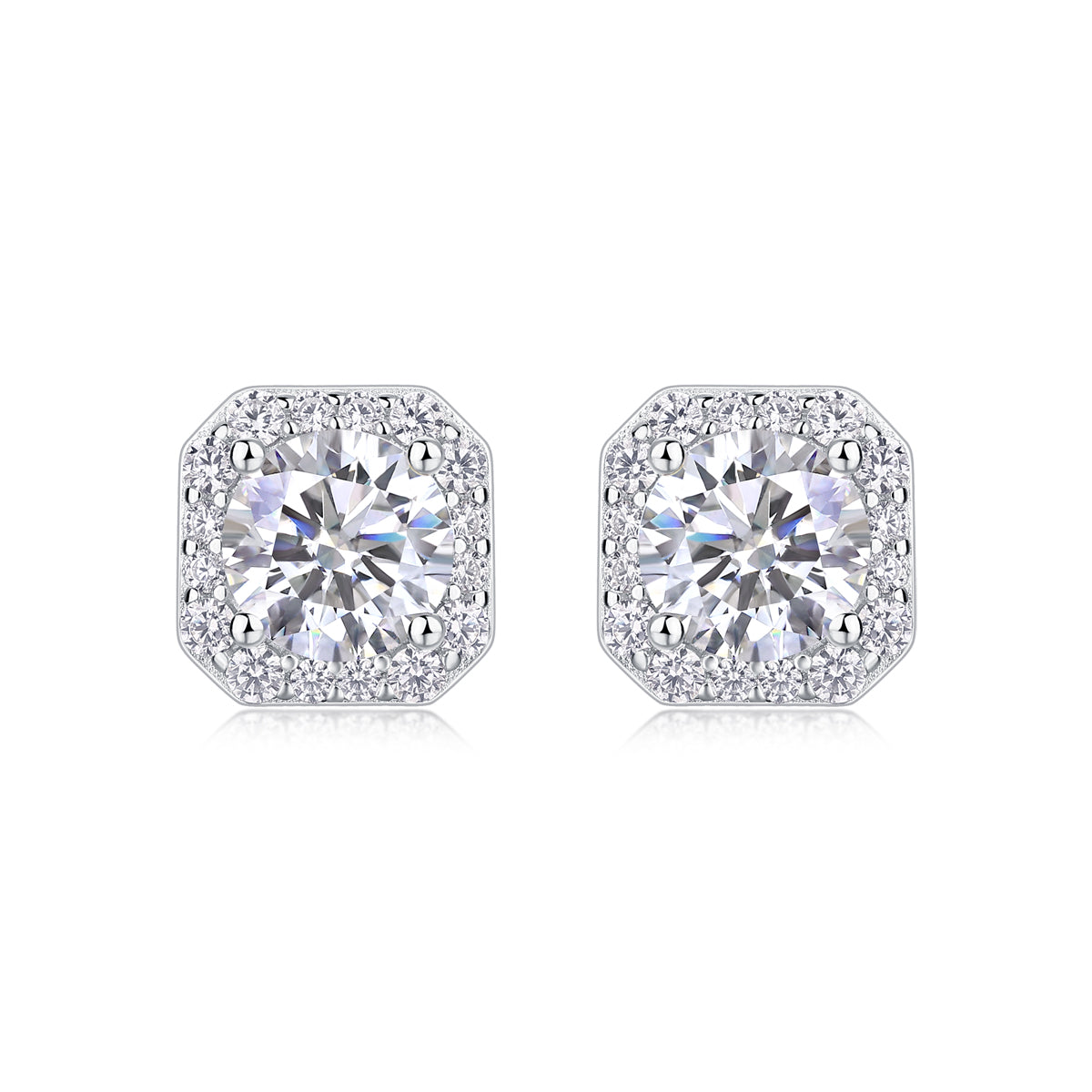 La Rose Dans Le Cœur - Boucles D'Oreilles Serties De 1 Carat Moissanite S925 De Qualité Supérieure, Boucles D'Oreilles En Argent Et Platine, Un Accessoire À La Mode Et Tendance Qui Peut Être Testé Avec Un Stylo En Diamant