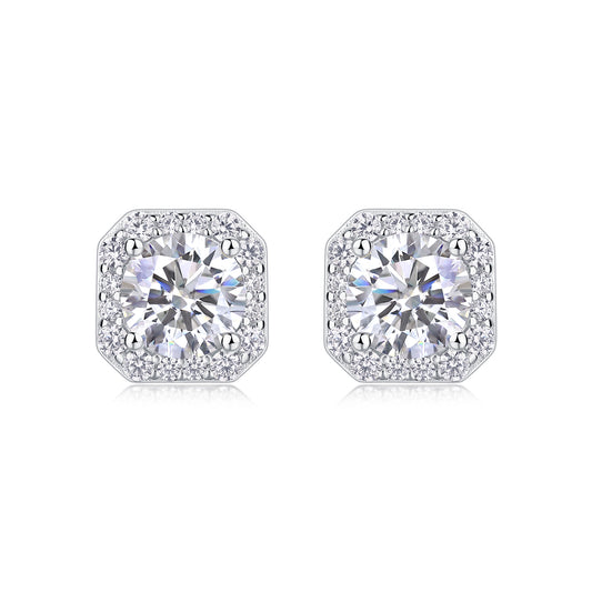 La Rose Dans Le Cœur - Boucles D'Oreilles Serties De 1 Carat Moissanite S925 De Qualité Supérieure, Boucles D'Oreilles En Argent Et Platine, Un Accessoire À La Mode Et Tendance Qui Peut Être Testé Avec Un Stylo En Diamant