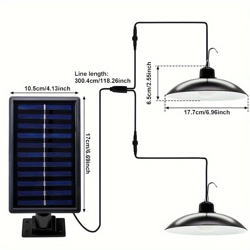 Luminaire Suspendu LED à Énergie Solaire avec Télécommande, éclairage