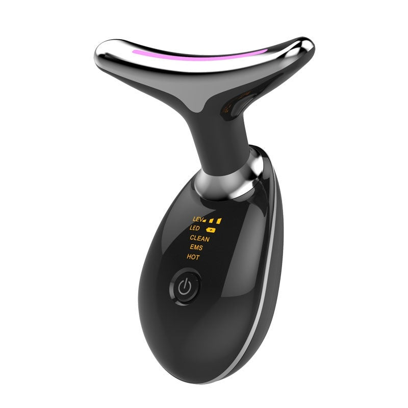 Masseur EMS thermique pour le cou, qui combine microcourants électriques et chaleur pour lifter et raffermir la peau