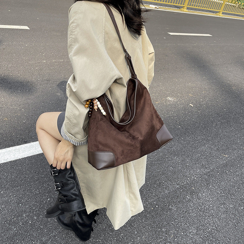 Sac à bandoulière en suédé pour femmes