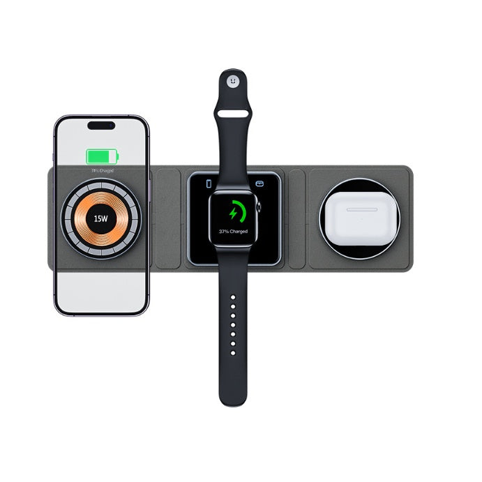 Station de chargement sans fil pliable magnétique 3 en 1 est parfaite pour votre iPhone