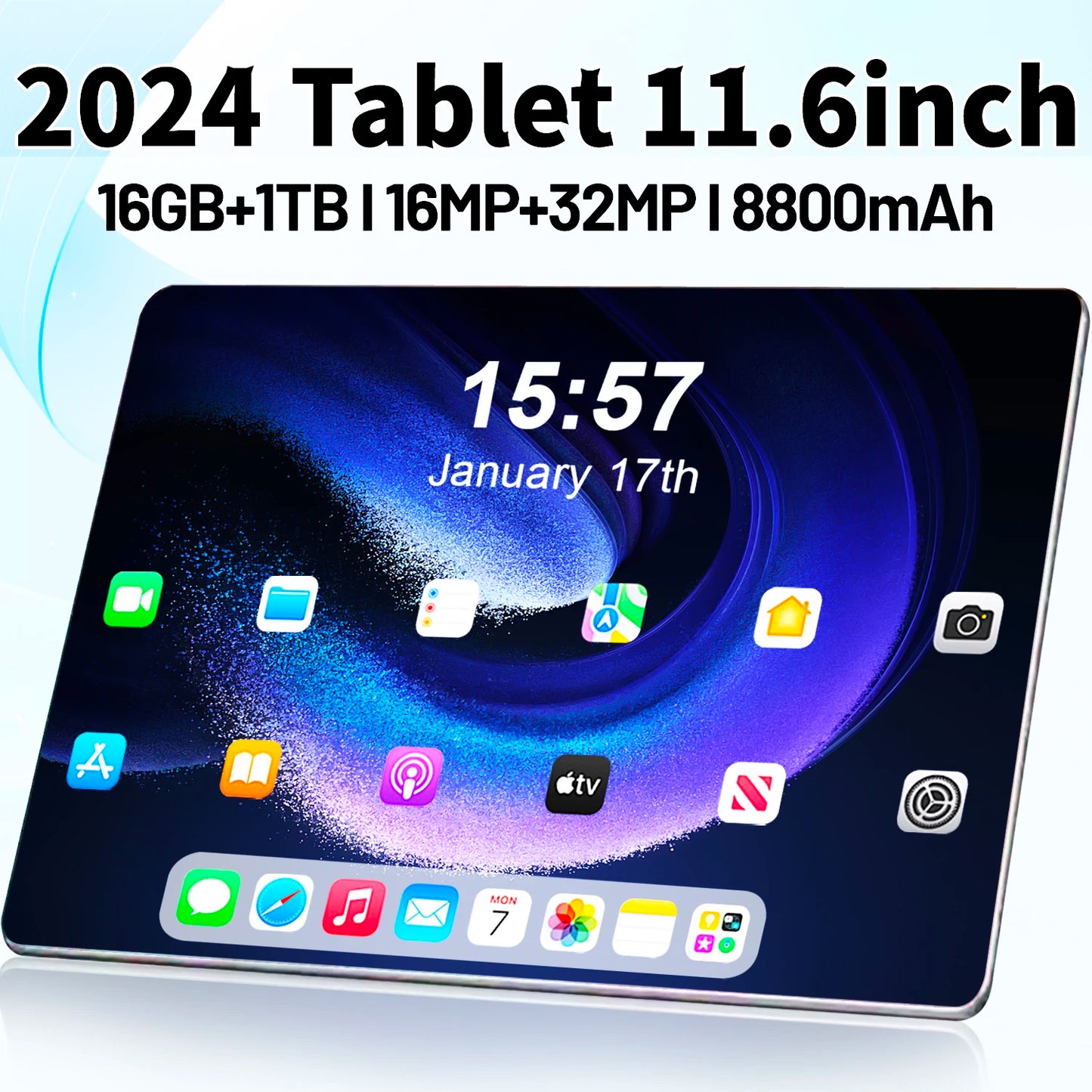 Tablette 5G Android 12.0  11.6 pouce 16GB RAM 1TB