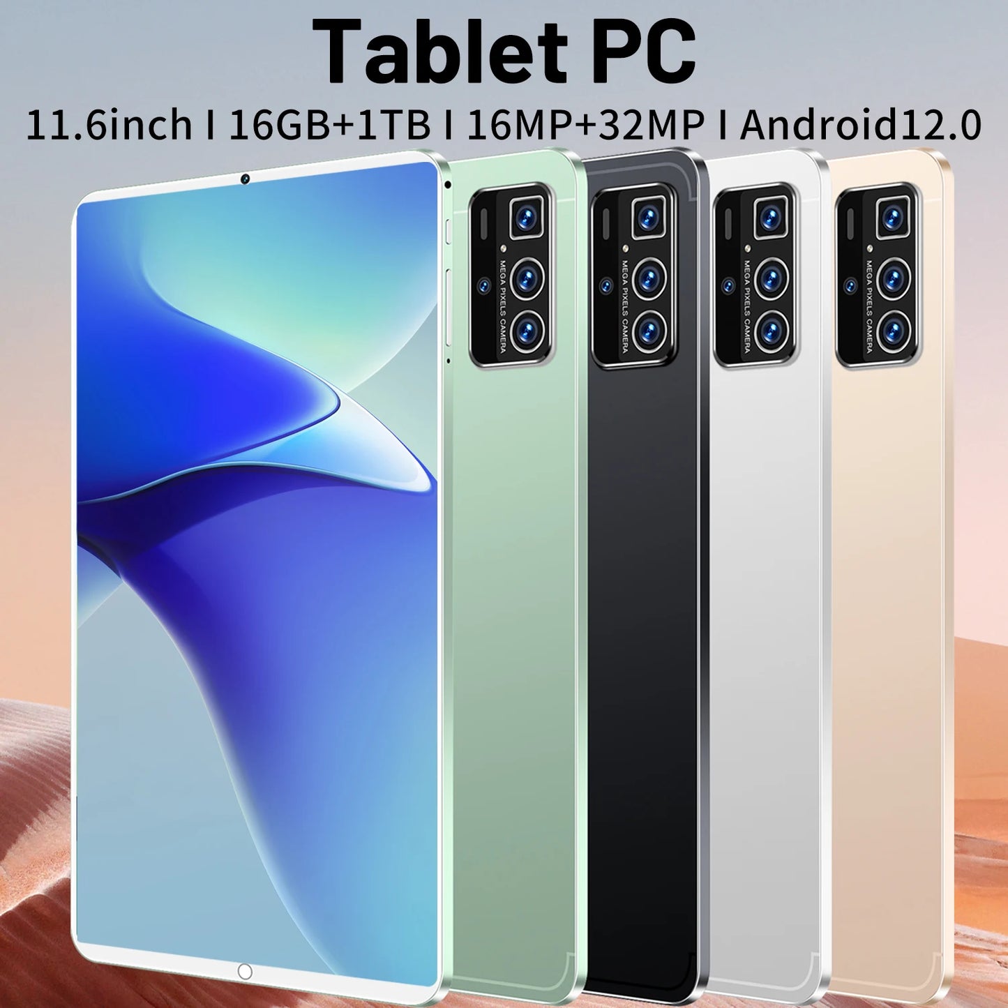 Tablette 5G Android 12.0  11.6 pouce 16GB RAM 1TB