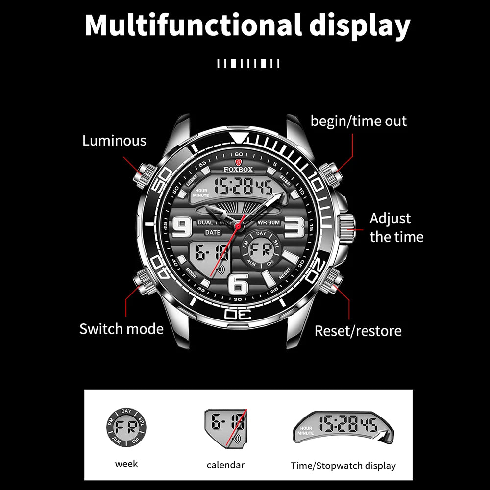 Montre de luxe LIGE FOXBOX pour hommes