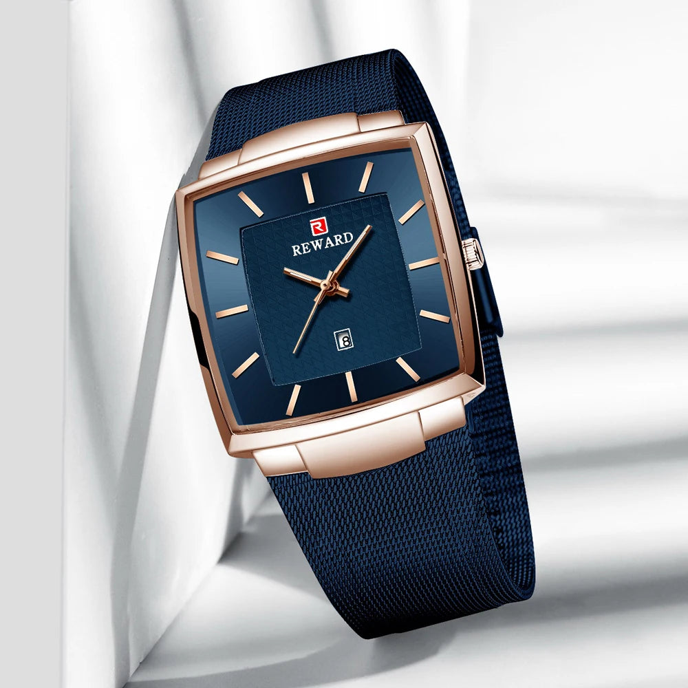 Montre de luxe REWARD Fashion Blue pour hommes