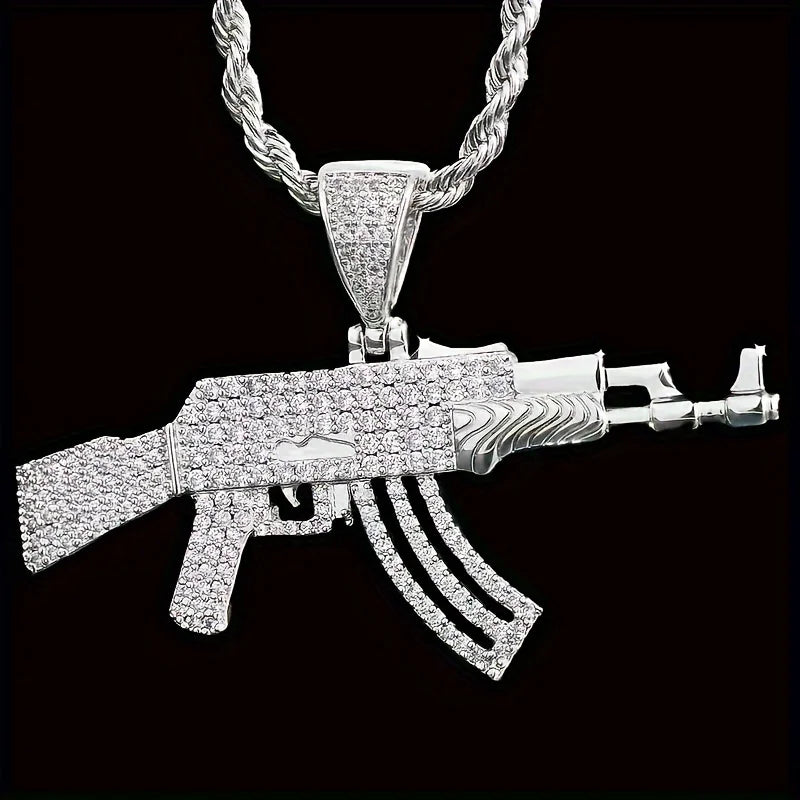 Pendentif AK47 plaqué or 18K
