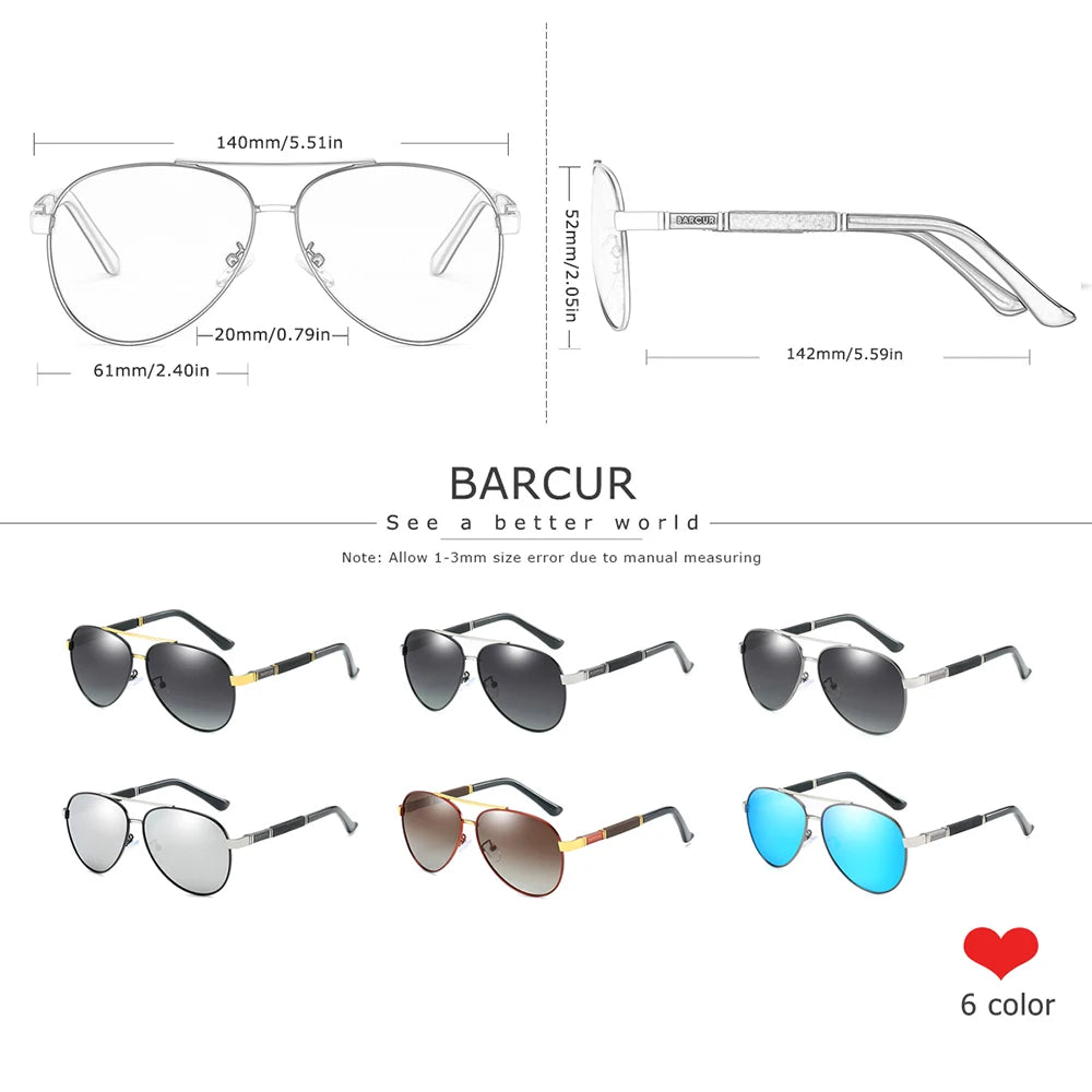 Lunettes de soleil BARCUR Pilot pour homme
