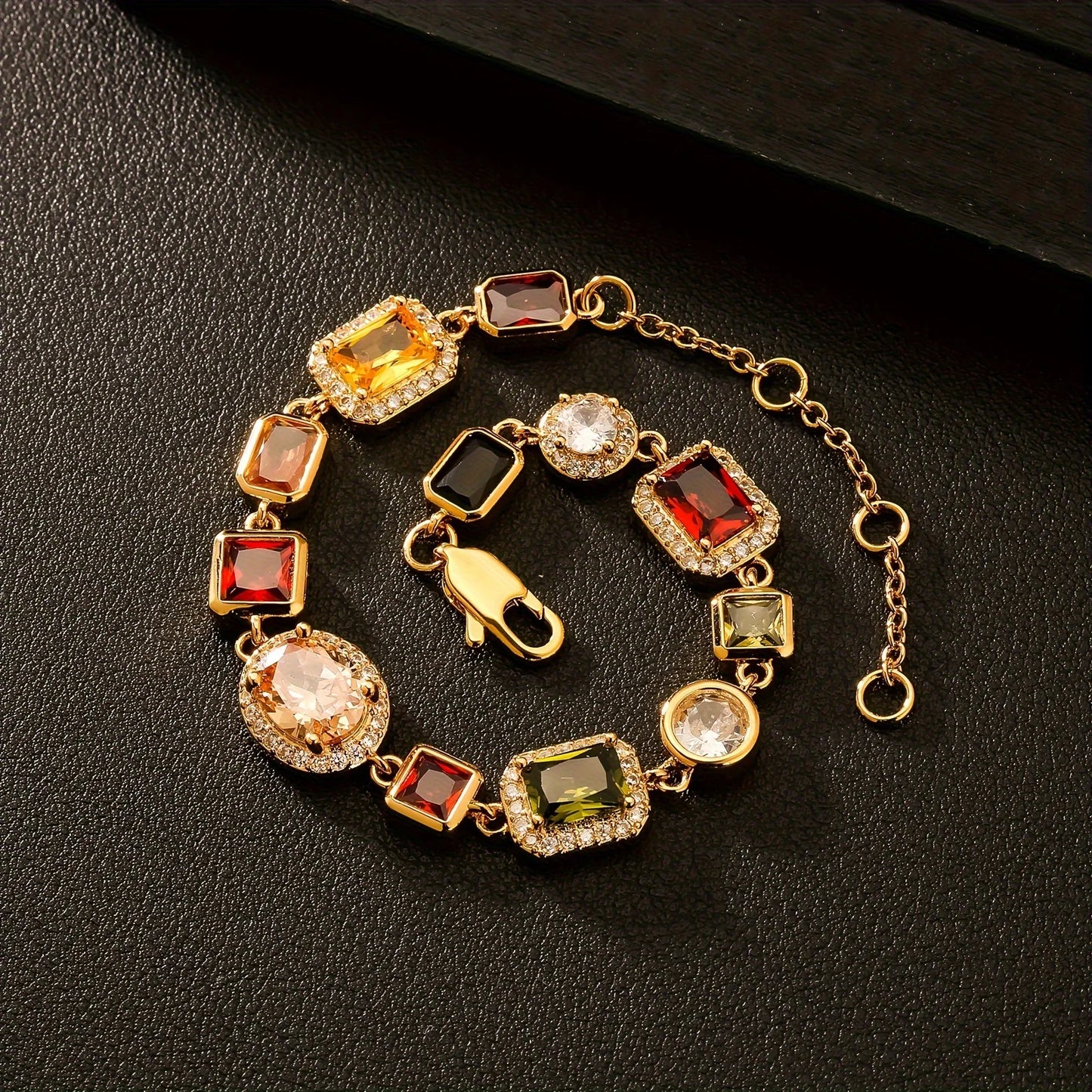 Bracelet en pierre gemme de 10MM plaqué or 18K