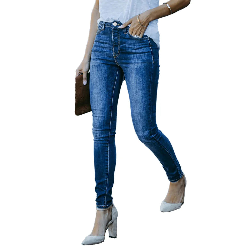 Jeans skinny bleu foncé pour femmes