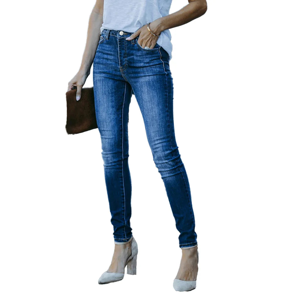 Jeans skinny bleu foncé pour femmes