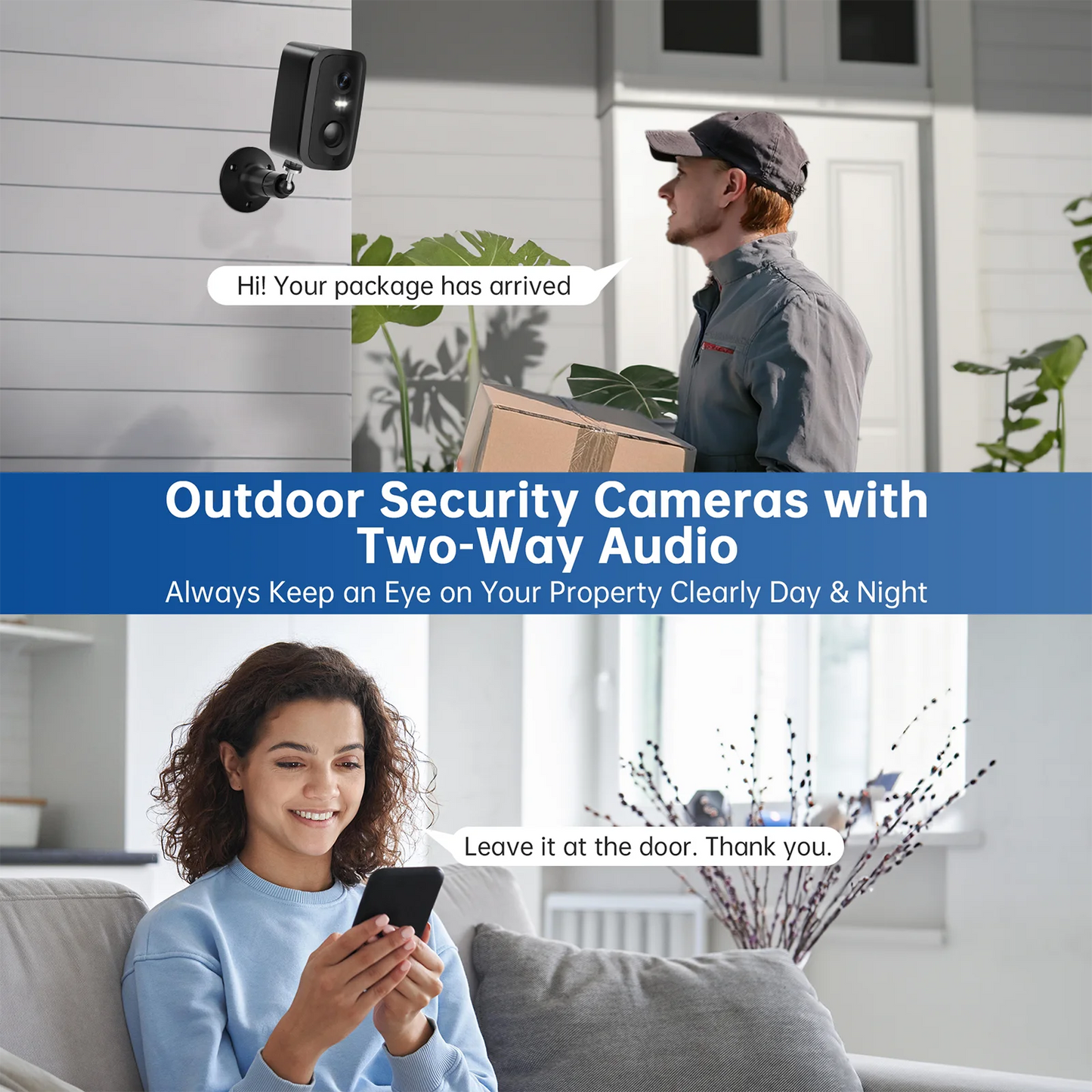 Caméra WESECUU 4MP, WiFi double bande 2.4G/5G