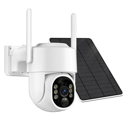 Caméra de sécurité WESECUU WIFI 4MP avec batterie solaire rechargeable et suivi automatique des mouvements. Rotation PTZ à 360 degrésAuto Motion Tracking Ip PTZ Camera