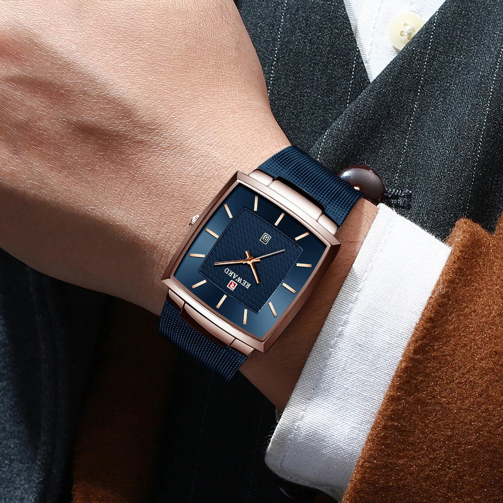 Montre de luxe REWARD Fashion Blue pour hommes