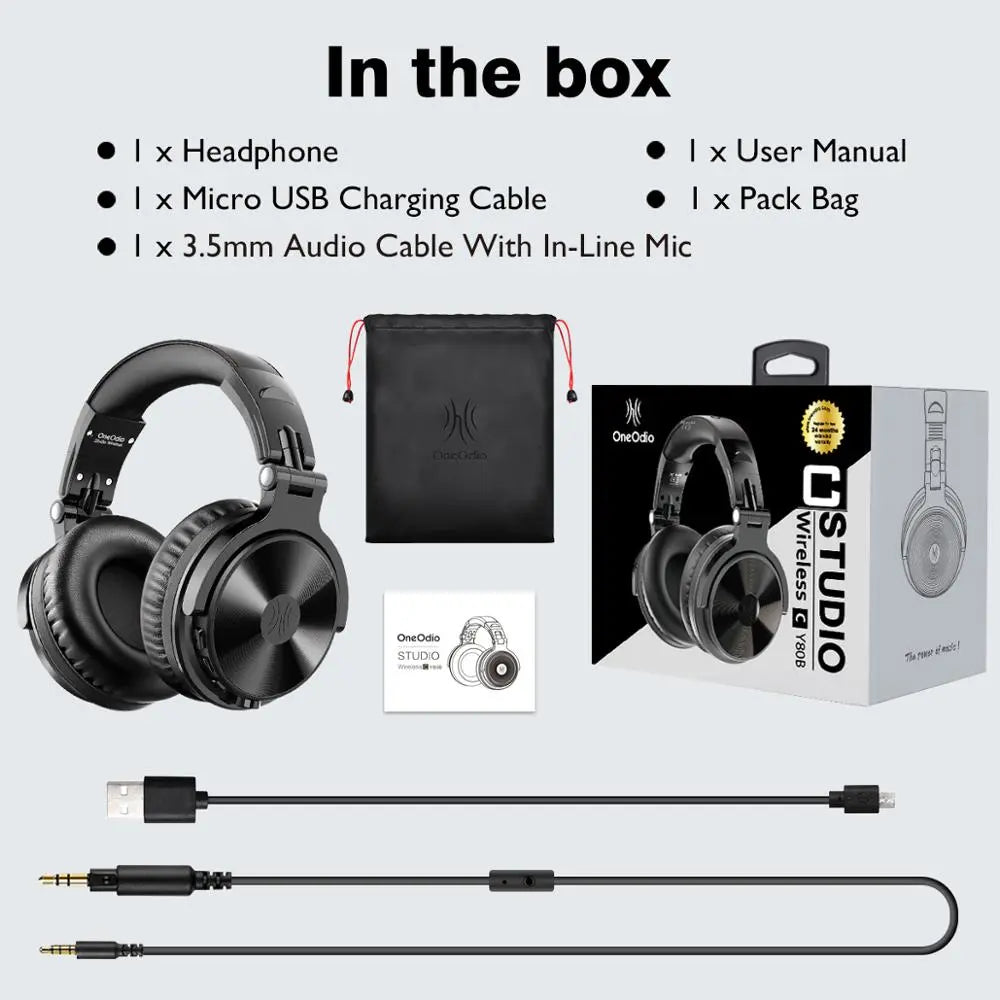 Écouteurs Oneodio sans fil Bluetooth 5.2 avec Microphone, 110h