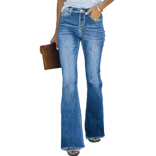Jeans à jambe large et évasée pour femmes