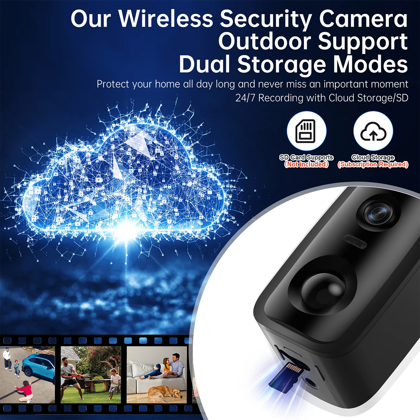 Caméra WESECUU 4MP, WiFi double bande 2.4G/5G