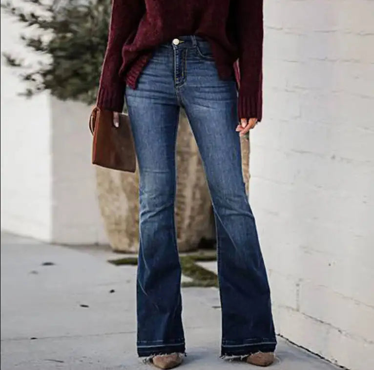 Jeans à jambe large et évasée pour femmes