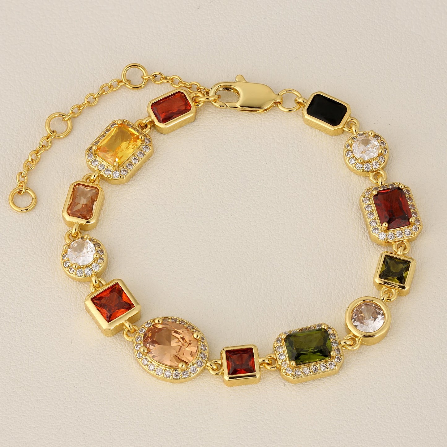 Bracelet en pierre gemme de 10MM plaqué or 18K