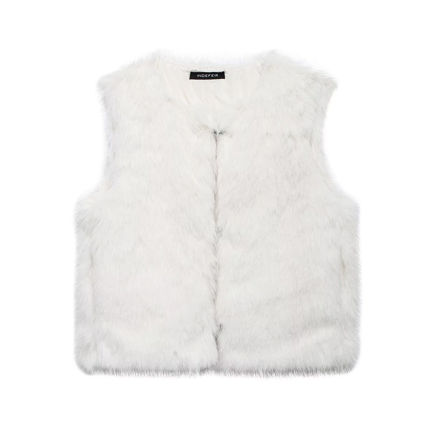 Veste sans manches en fourrure synthétique pour femmes