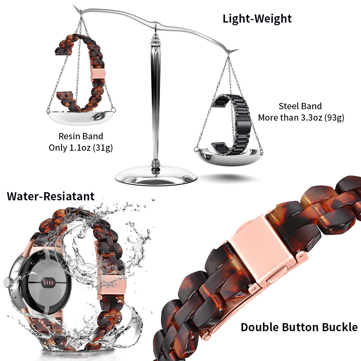 Montre en résine pour les femmes et hommes