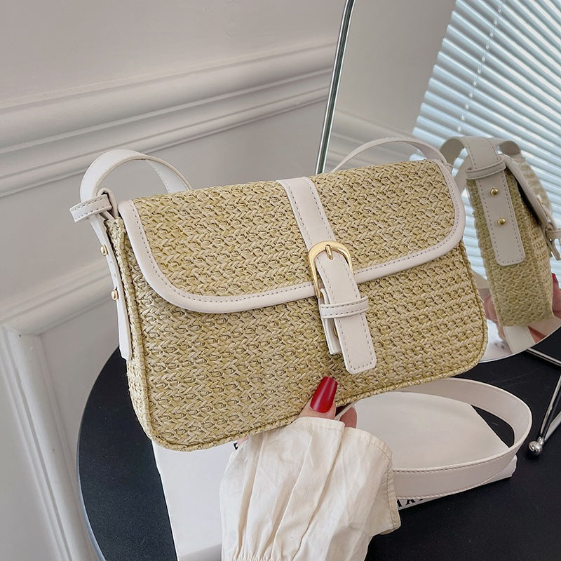 Sacs à bandoulière en paille d'été à la mode pour femmes