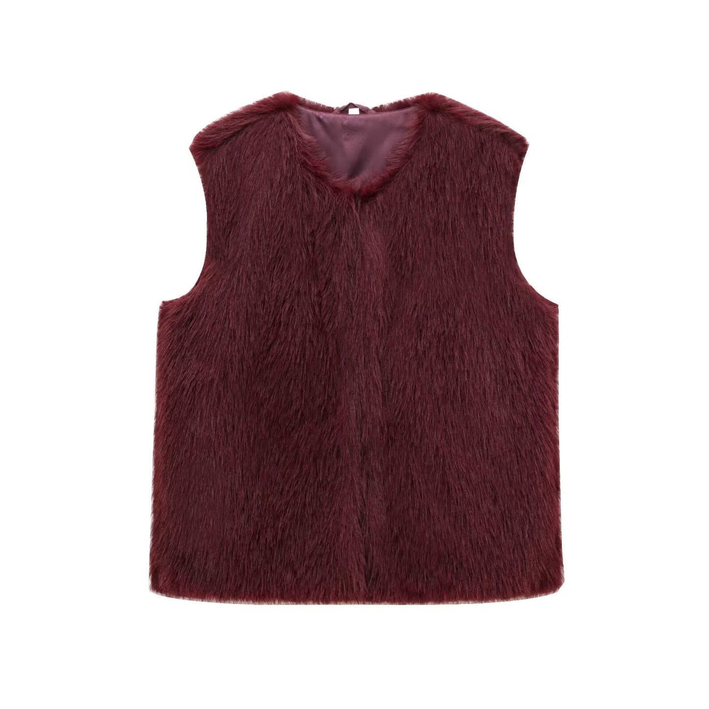 Veste sans manches en fourrure synthétique pour femmes
