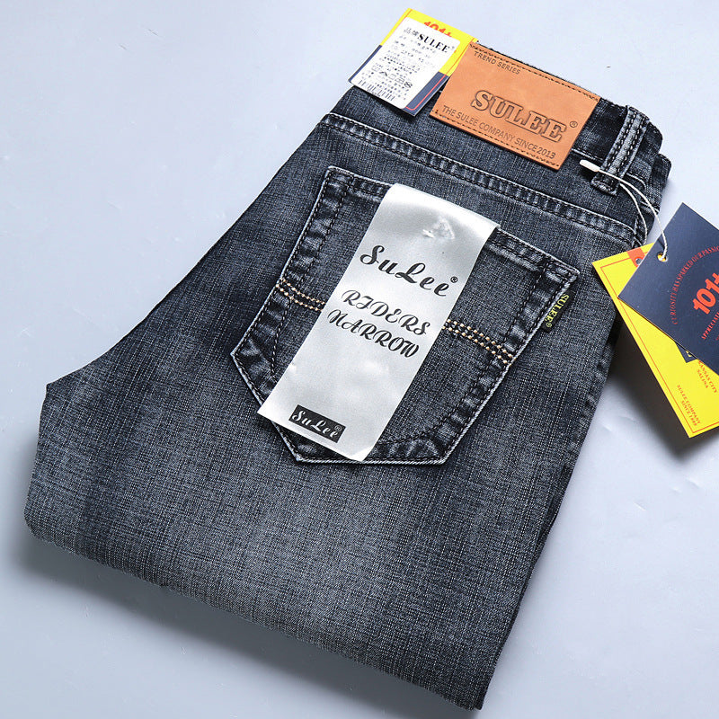 SU Lee Jeans pour hommes, Printemps et été, Élastique coupe droite