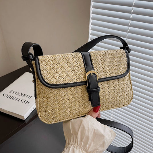 Sacs à bandoulière en paille d'été à la mode pour femmes