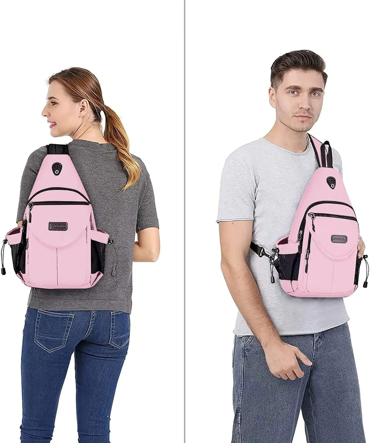 Sacs à dos sling en toile avec poche antivol pour homme et femme
