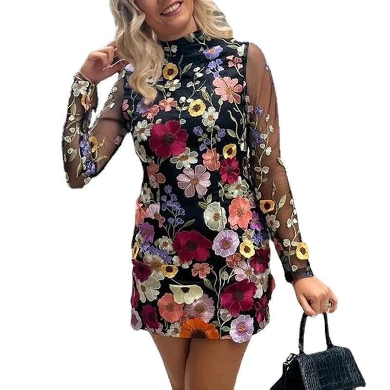 Robe en dentelle brodée