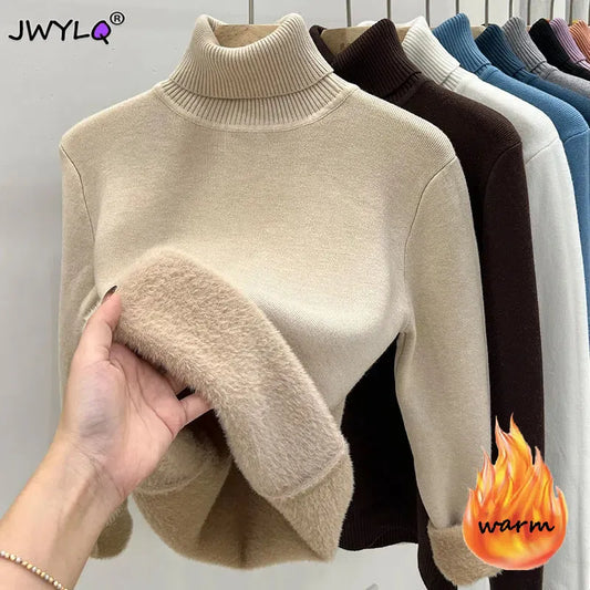 Pull à col roulé épais pour femmes