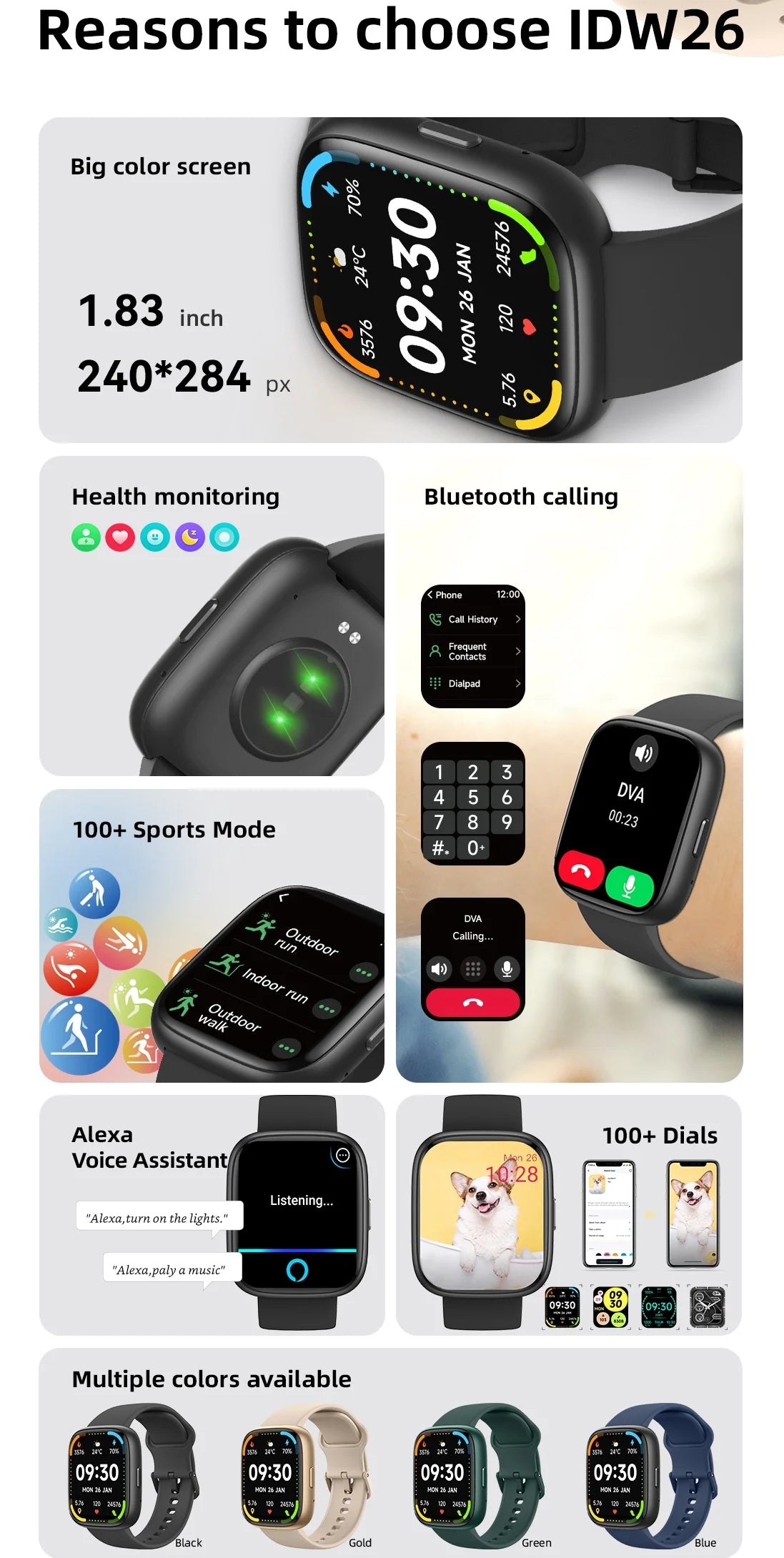 Montre connectée dotée de plus de 100 modèles sportifs