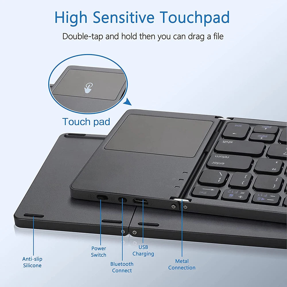 Clavier pliable sans fil Bluetooth pour, IOS, Android et Windows.