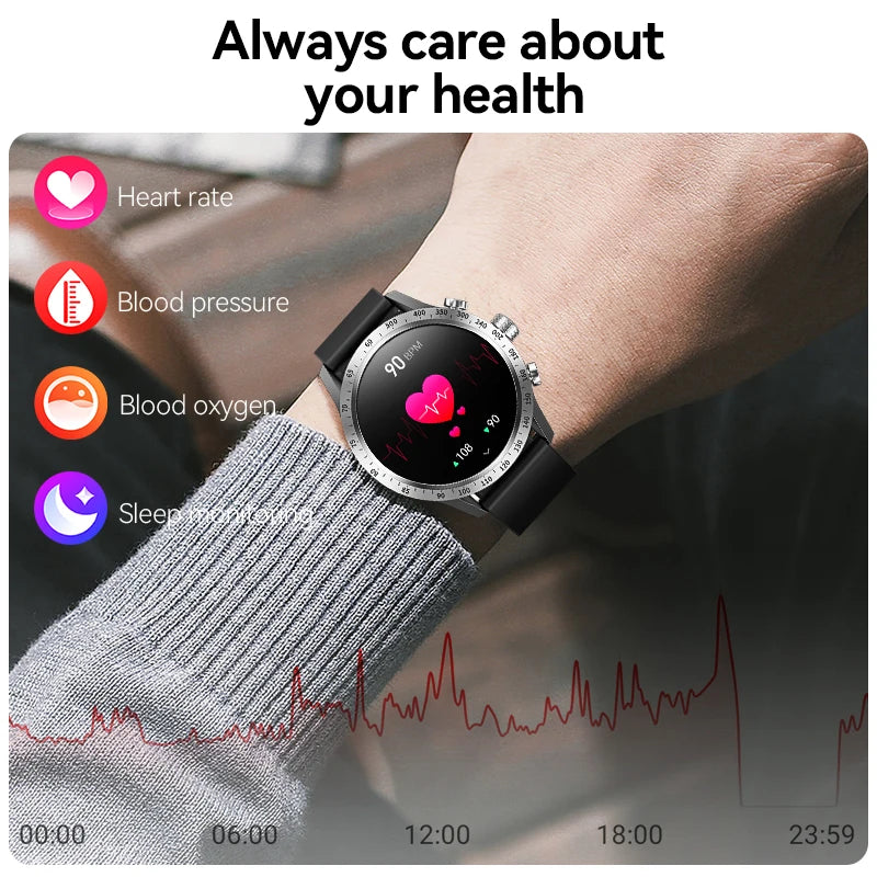 Montre intelligente LIGE 1.28 pouces avec écran AMOLED pour femmes