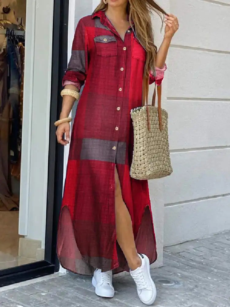 Robe ZANZEA Longue Vintage Élégante