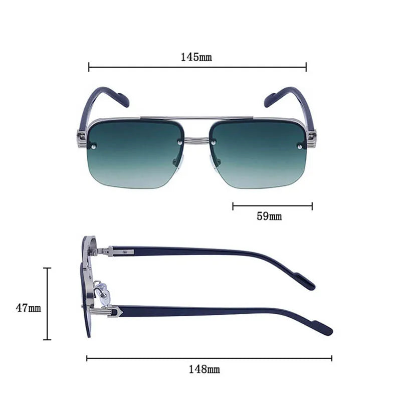 Lunettes de soleil pour Hommes et Femmes semi-rimless