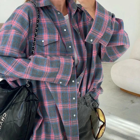 Chemise à carreaux pour femmes