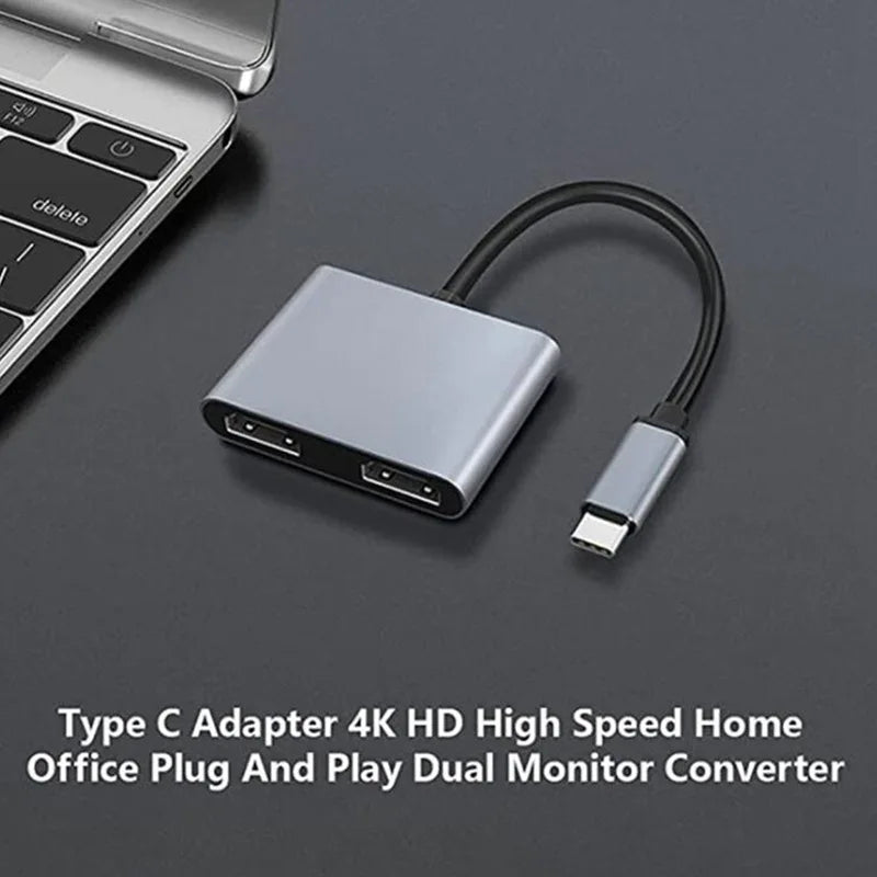 Convertisseur USB 4 en 1, 2 en 1 Type C vers double HDMI 4K