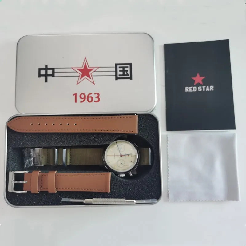 Montre mécanique 1963 Chronograph pour hommes RED STAR