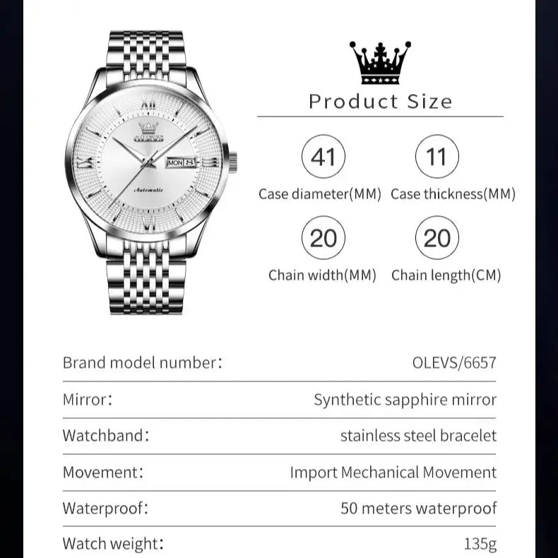 Montre OLEVS Movement Automatic pour hommes