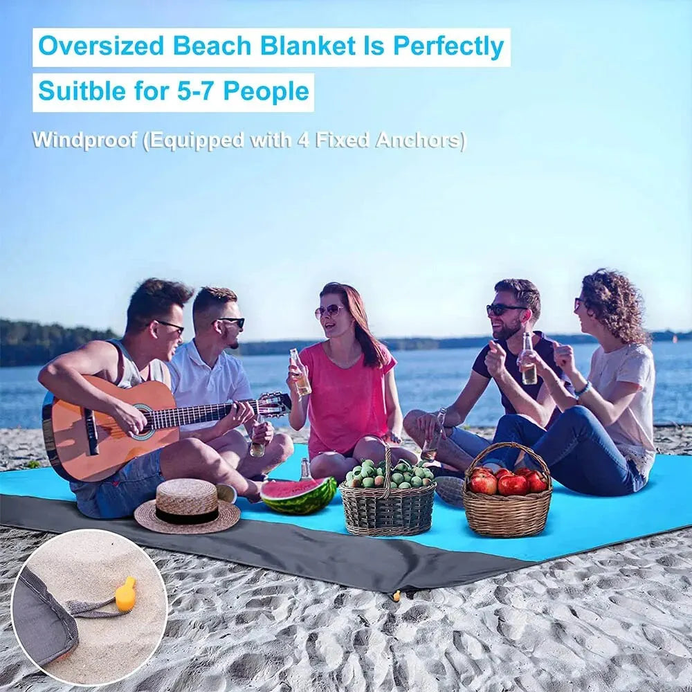Beach Blanket Sandproof 200 X 210cm Waterproof Beach Mat Lightweight Picnic Blanket for Travel Hiking Sports