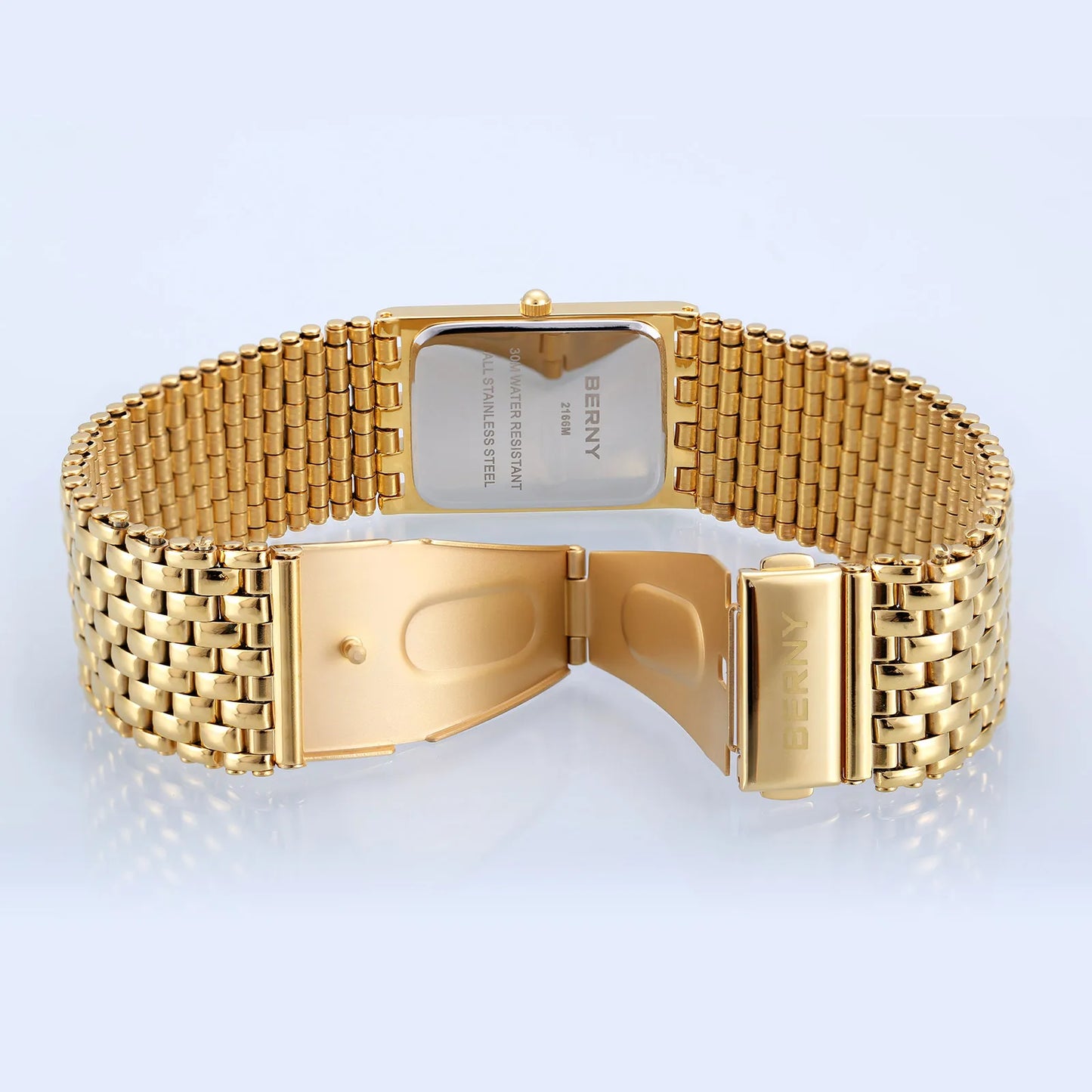 Montre BERNY en acier inoxydable doré pour femmes