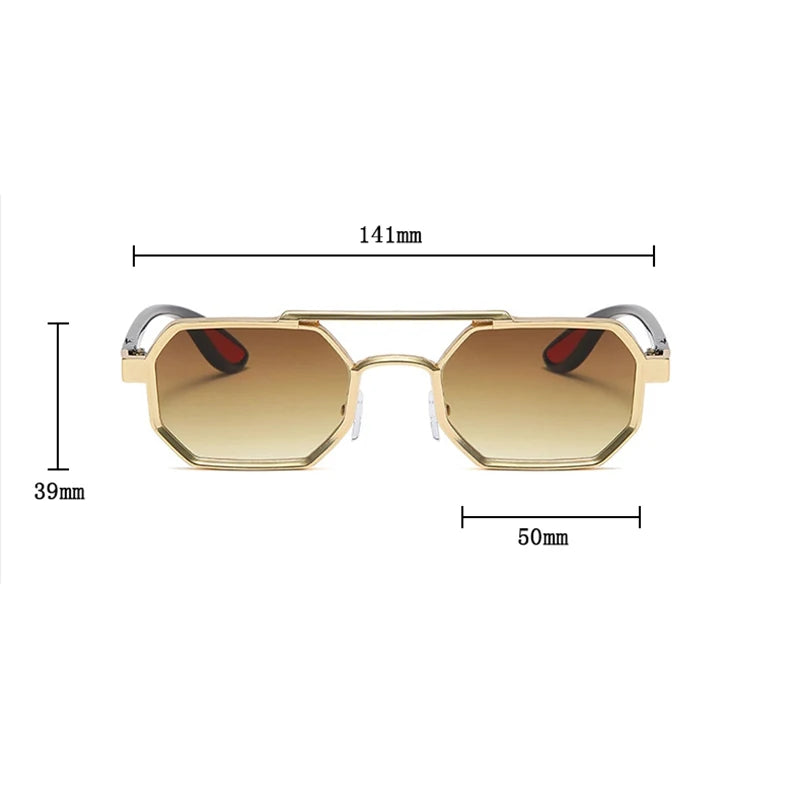Lunettes de soleil Metal Square pour hommes et femmes