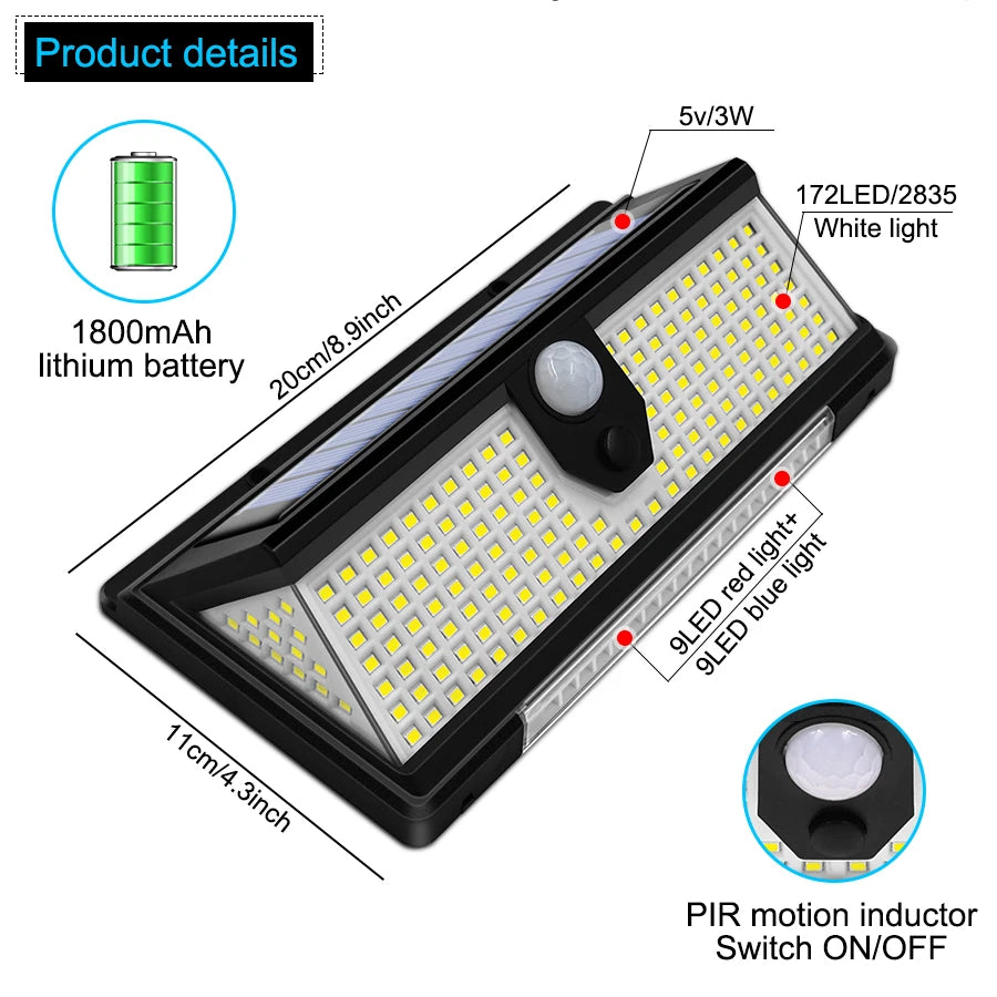 Luminaire solaire écologique de 190 LED