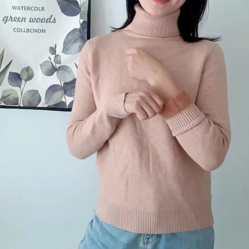 Pull à col roulé épais pour femmes