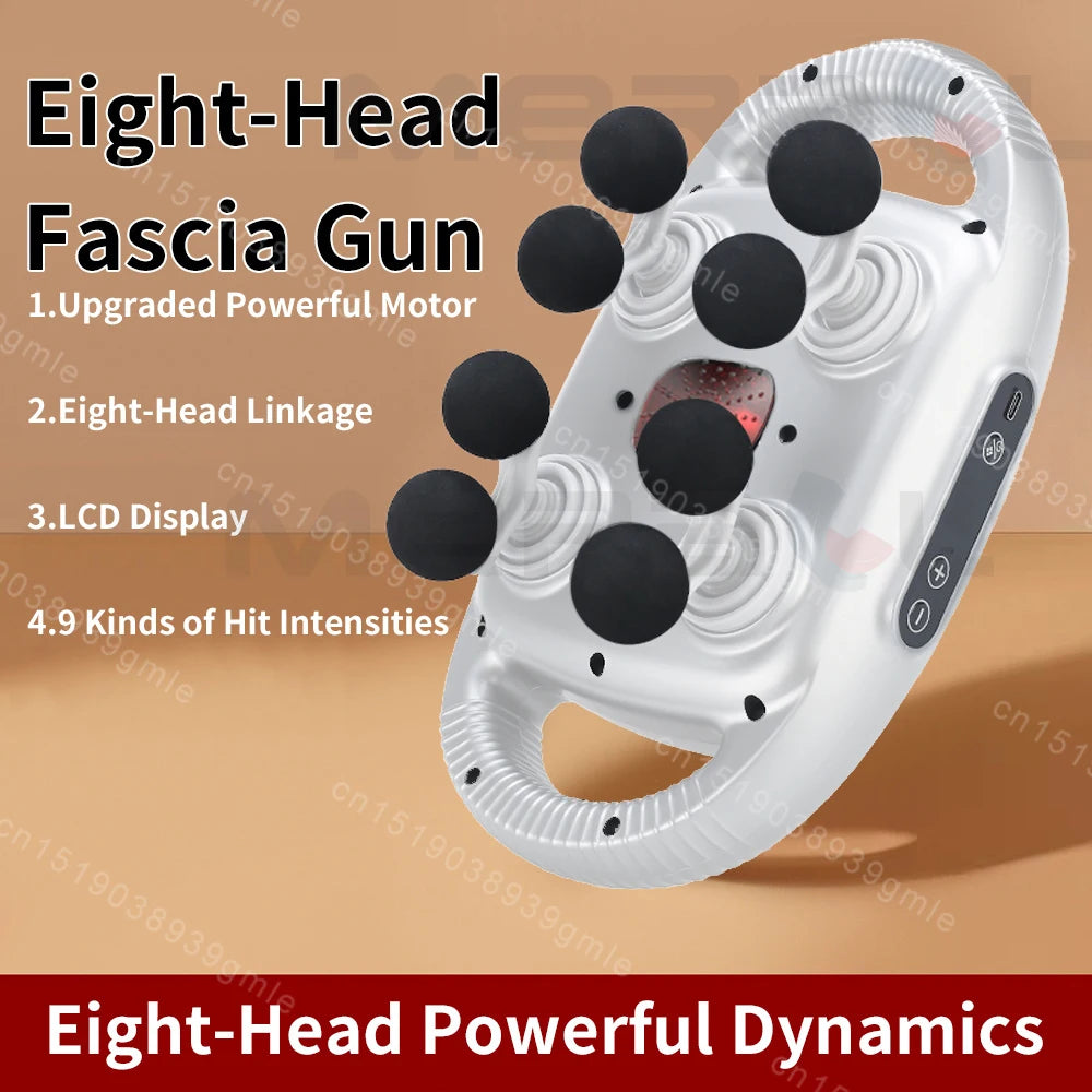 Fascia Gun électrique, équipé de 12/8 têtes interchangeables pour un massage ciblé et efficace